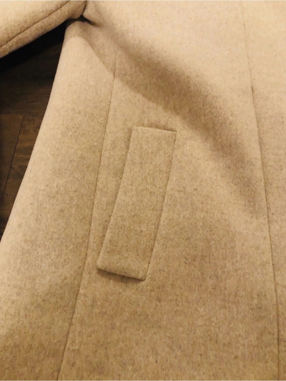 J.Crew Tan Beige Stand Collar Wool Blend Mid Length City Coat Women size 6 - Picture 8 of 14